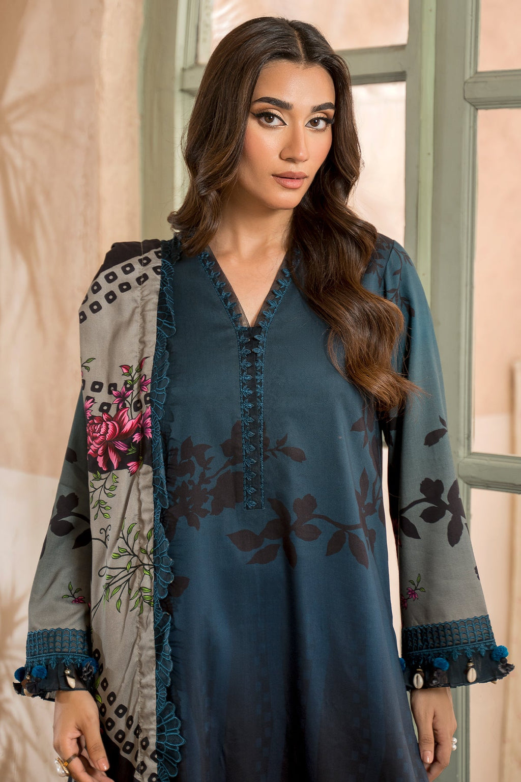 3-Pc Unstitched Embroidered Staple Suit AWE5-11