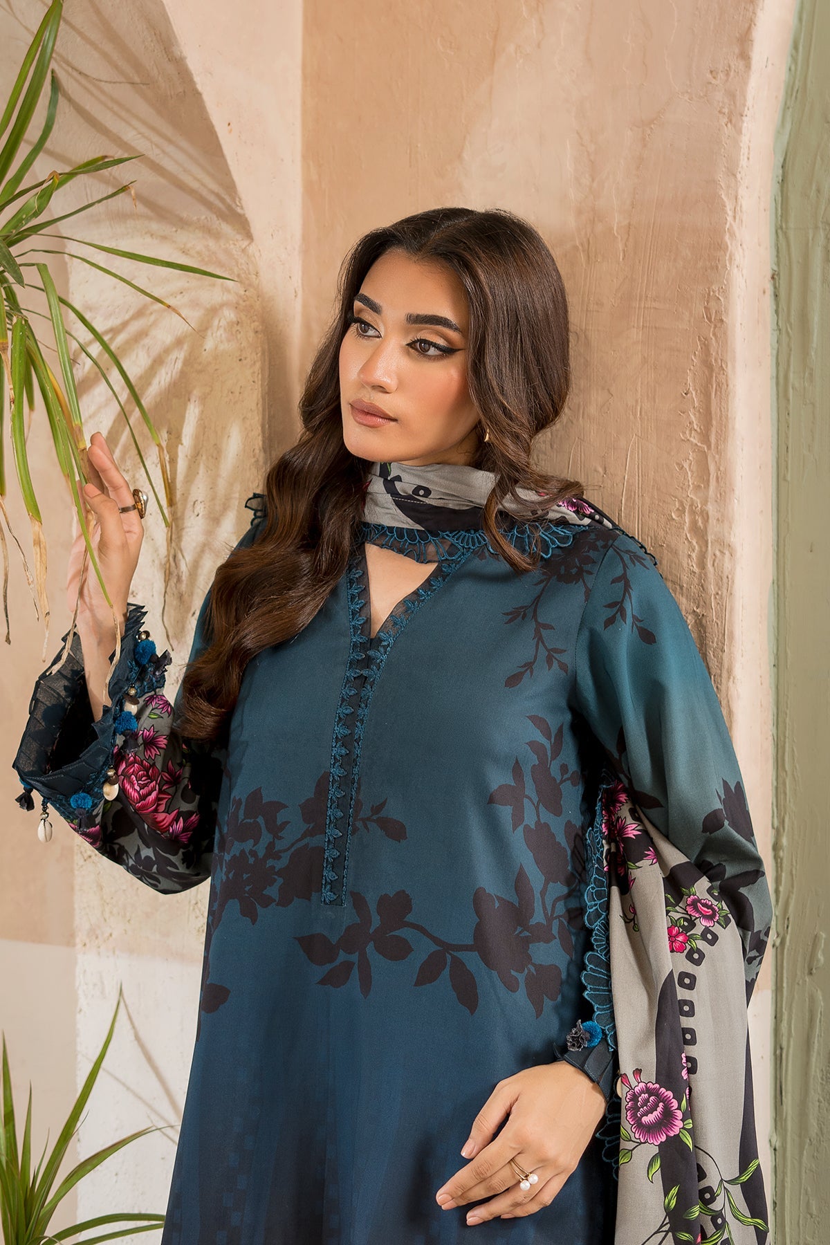 3-Pc Unstitched Embroidered Staple Suit AWE5-11