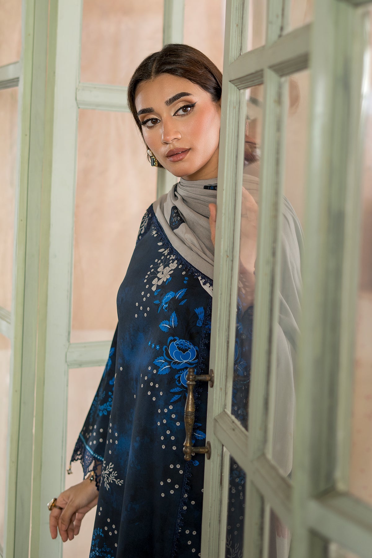 3-Pc Unstitched Embroidered Staple Suit AWE5-12