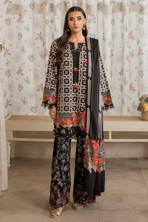 3-Pc Unstitched Embroidered Staple Suit AWE5-07