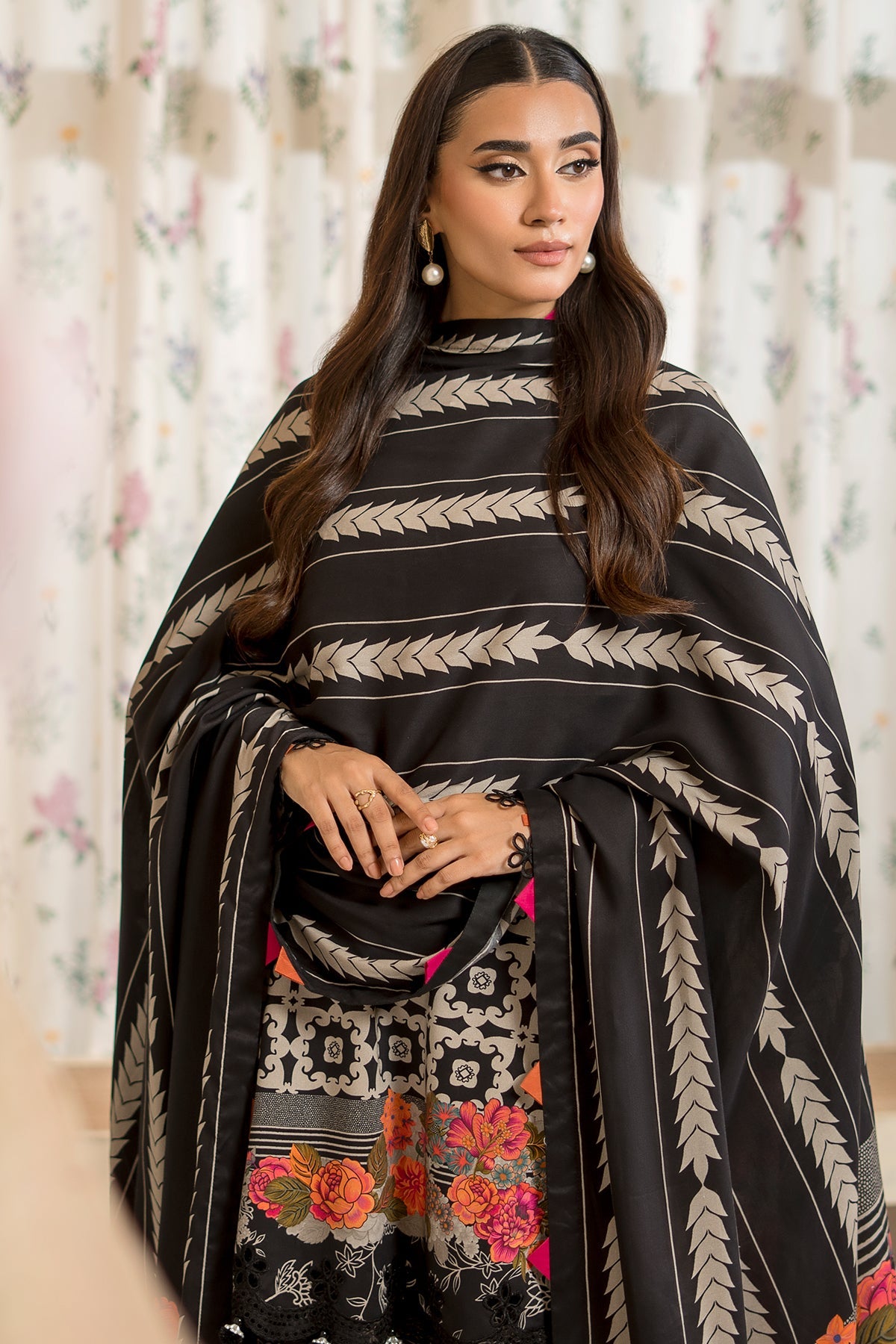 3-Pc Unstitched Embroidered Staple Suit AWE5-07