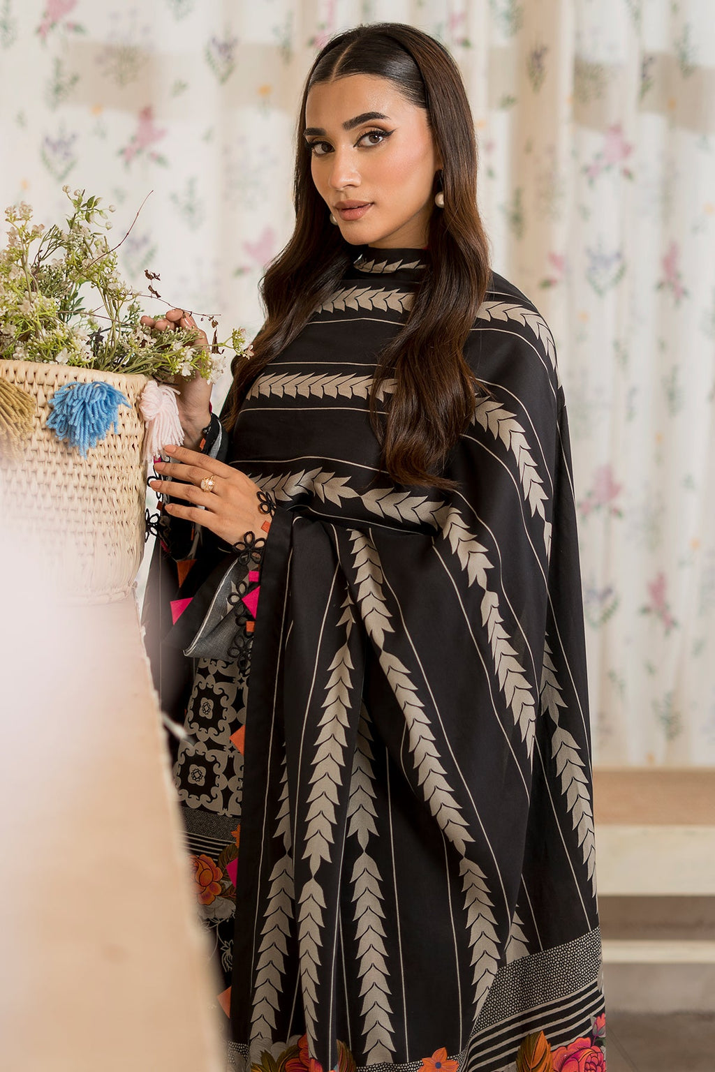 3-Pc Unstitched Embroidered Staple Suit AWE5-07