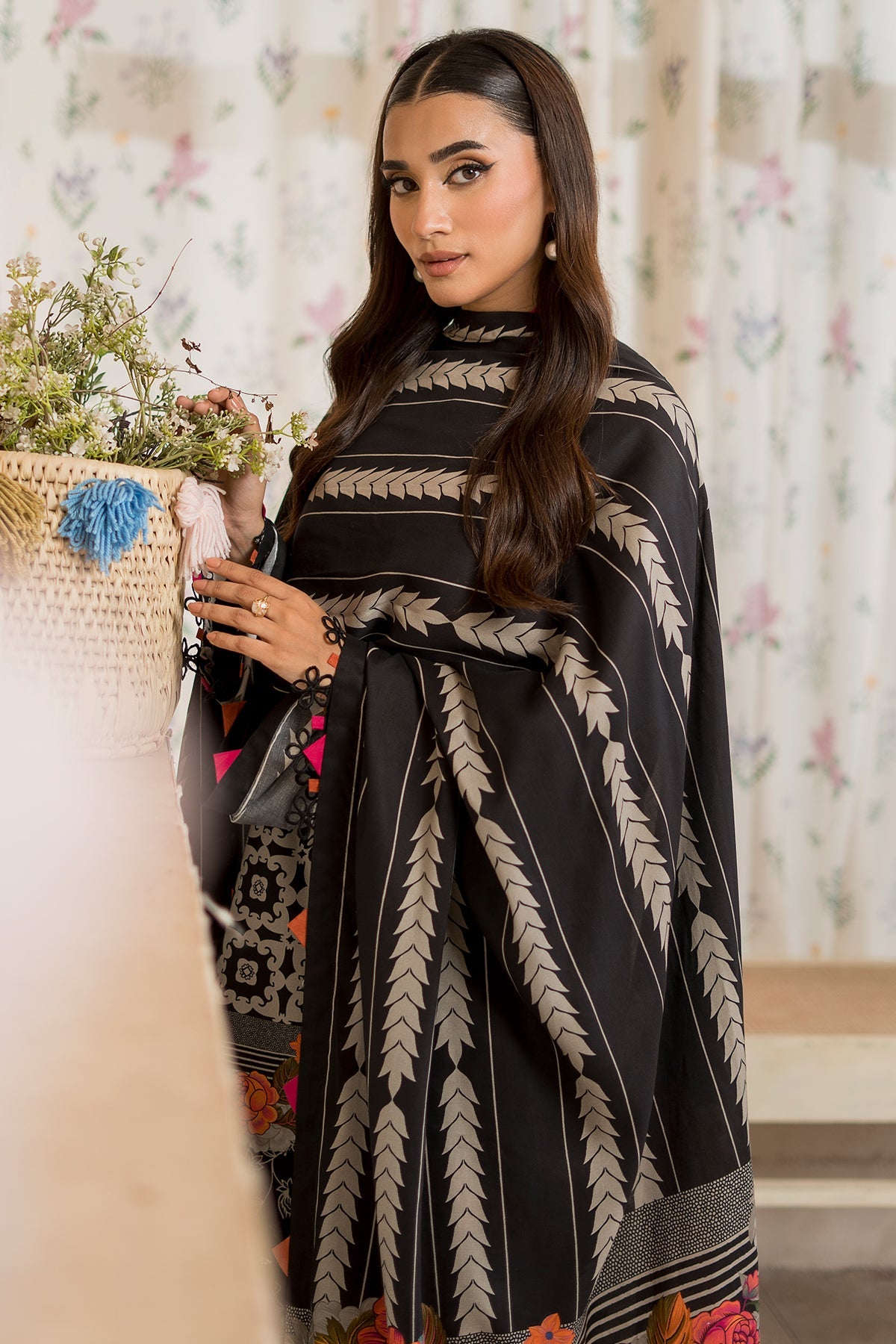 3-Pc Unstitched Embroidered Staple Suit AWE5-07