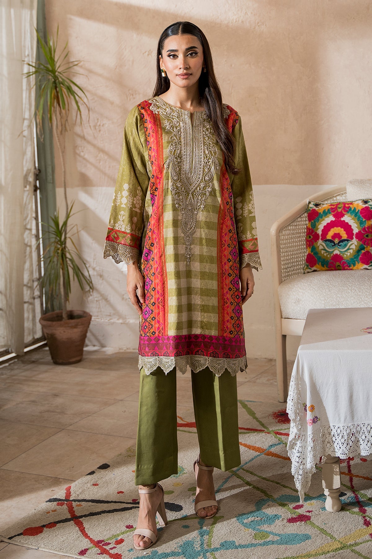 3-Pc Unstitched Printed Staple Suit ASE5-19