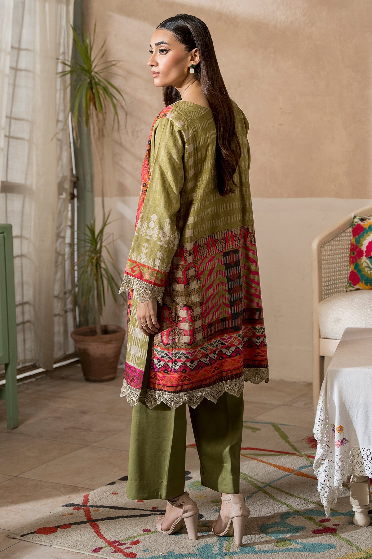 3-Pc Unstitched Printed Staple Suit ASE5-19