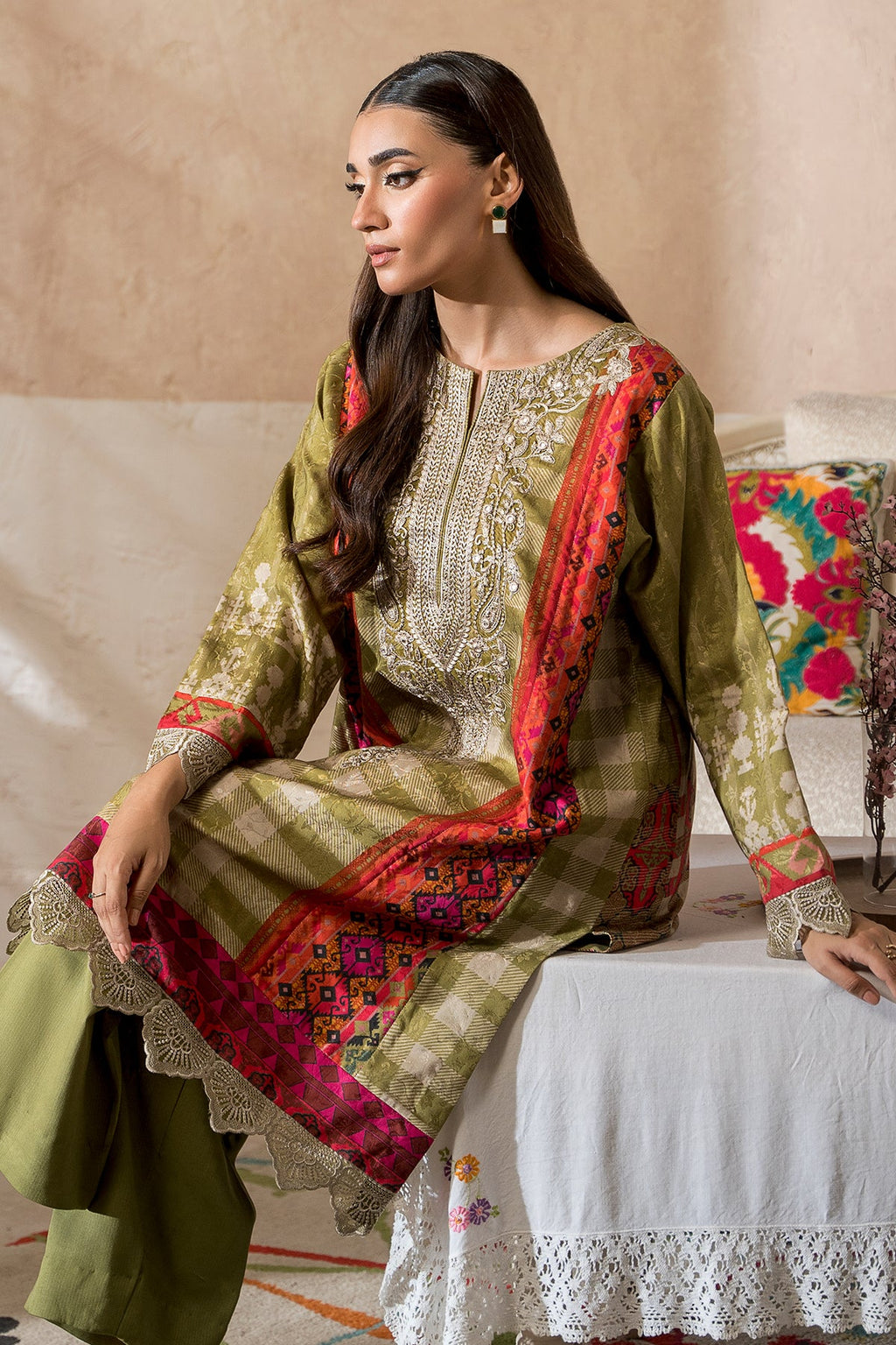 3-Pc Unstitched Printed Staple Suit ASE5-19