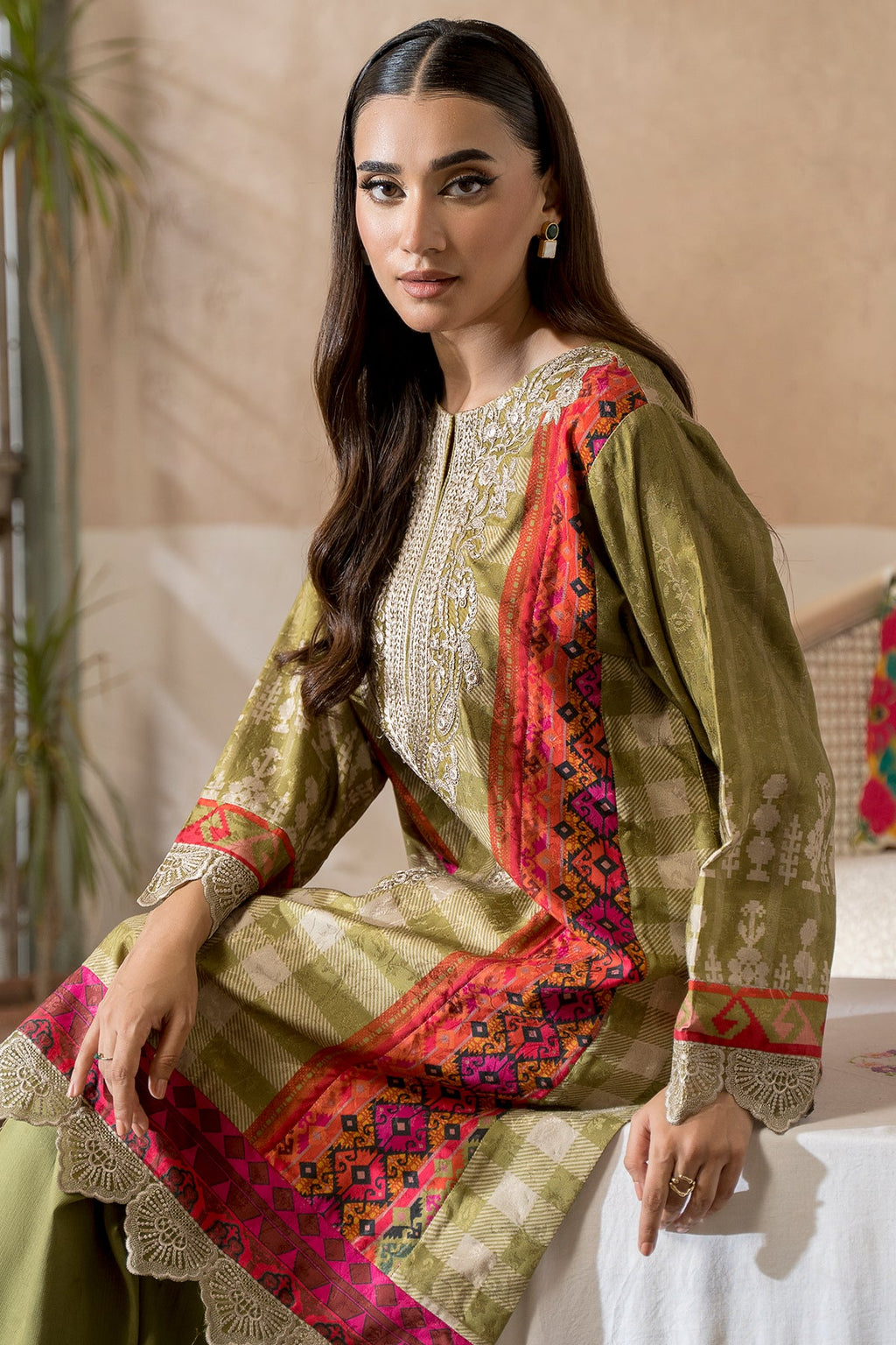 3-Pc Unstitched Printed Staple Suit ASE5-19