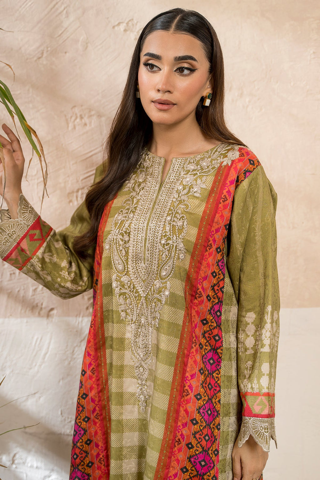 3-Pc Unstitched Printed Staple Suit ASE5-19