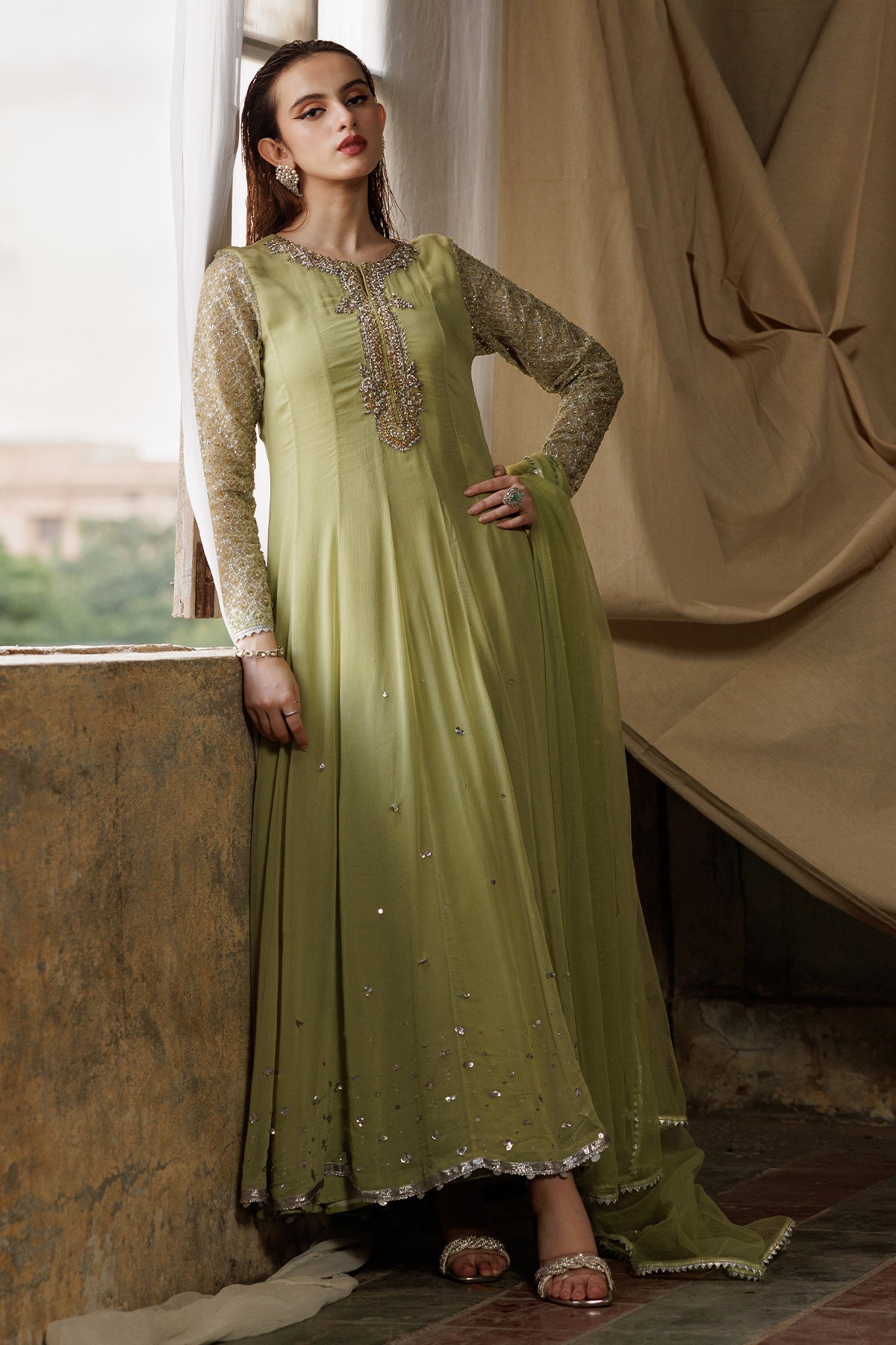 3-PC Embroidered Chiffon Suit CMA-5-061