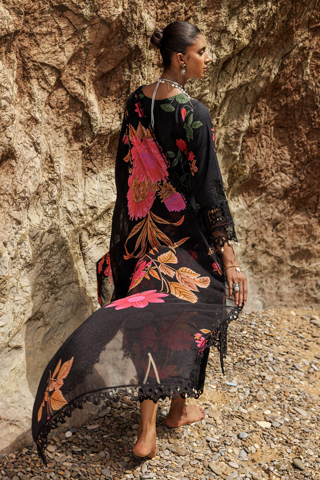 3-PC Embroidered Lawn Shirt with Embroidered Chiffon Dupatta and Trouser DSRB4-08