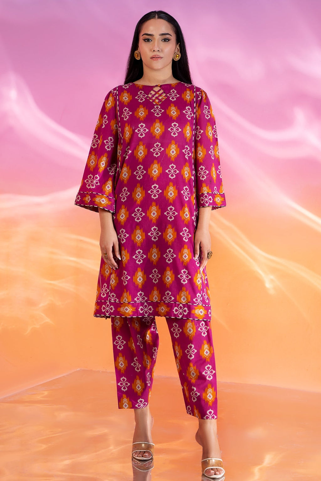 2-PC Printed Cotton Shirt and Trouser CPM-4-274