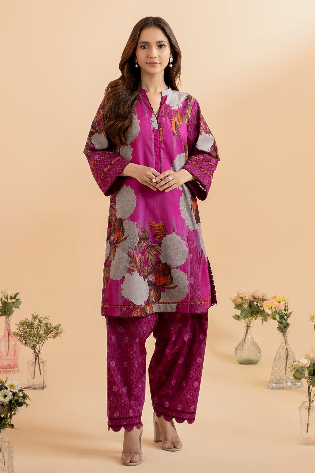 2-PC Printed Lawn Shirt with Trouser CPM-4-9S
