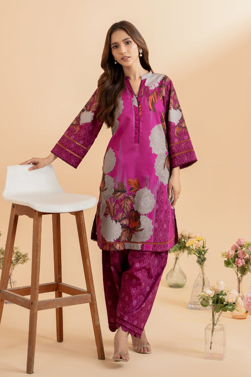 2-PC Printed Lawn Shirt with Trouser CPM-4-9S