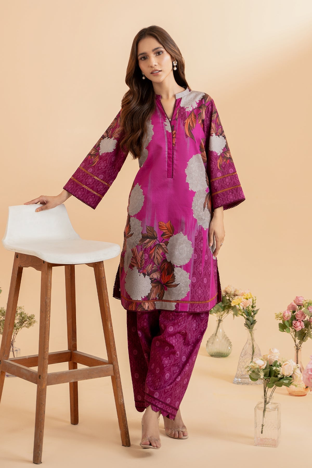 2-PC Printed Lawn Shirt with Trouser CPM-4-9S