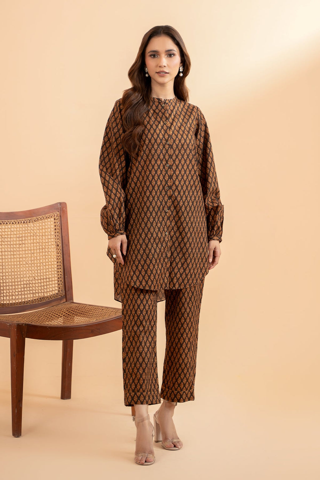 2-PC Printed Cotton Shirt with Trouser CPM-4-1S