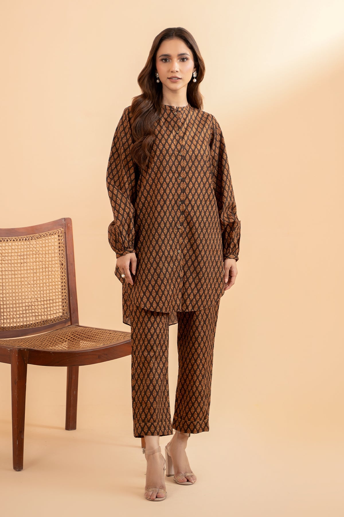 2-PC Printed Cotton Shirt with Trouser CPM-4-1S