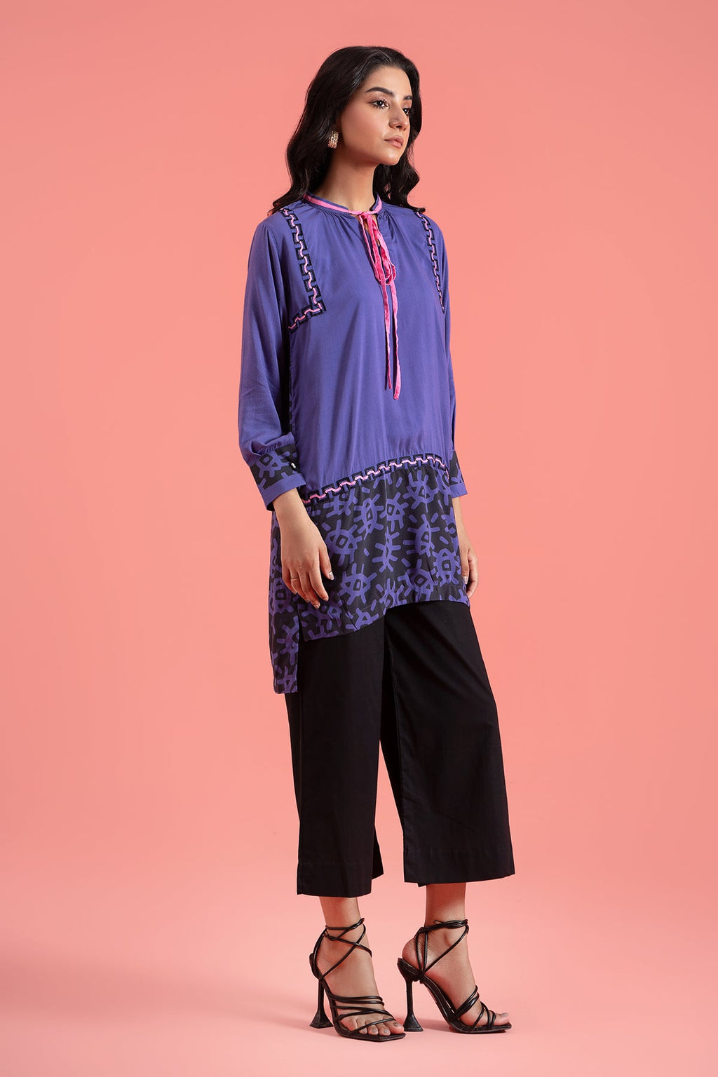 1-PC Staple Silk Shirt Iris Ocean CTA20-21