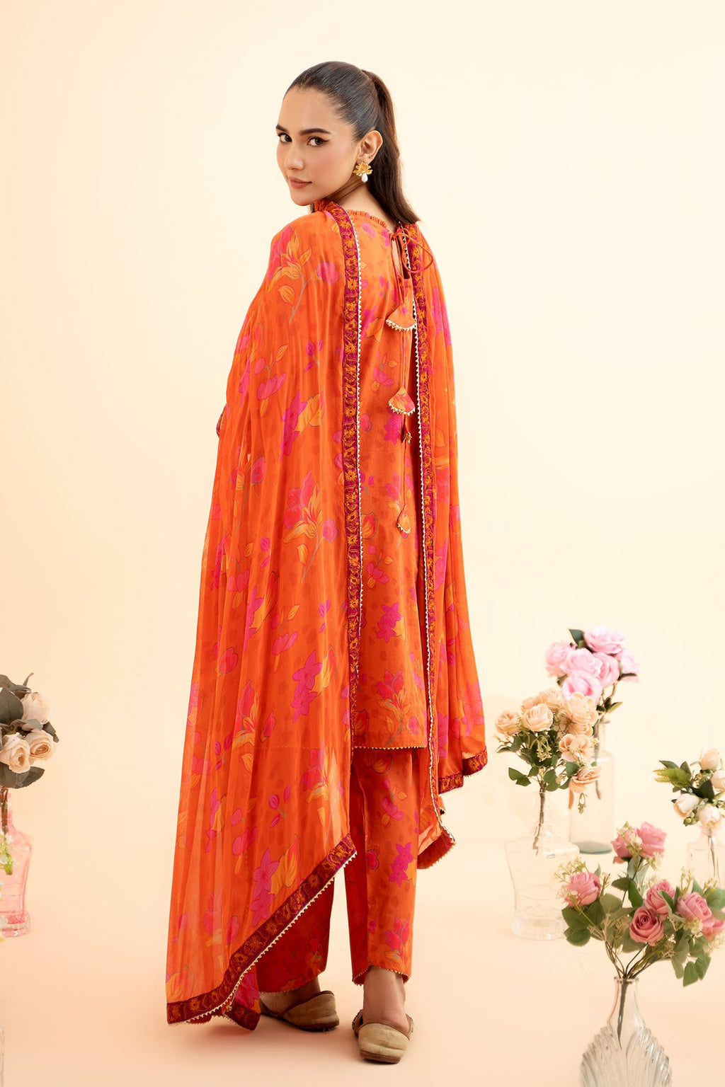 3-PC Embroidered Lawn Shirt with Embroidered Chiffon Dupatta and Trouser CPM23-52