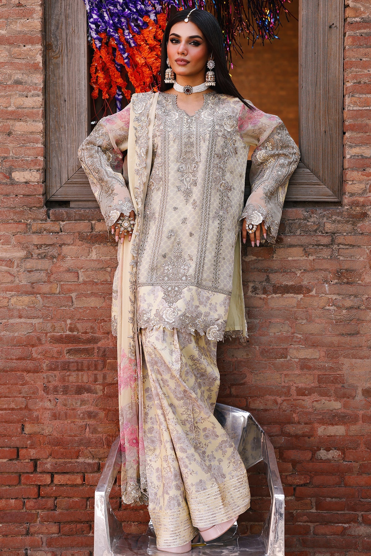 3-pc Unstitched Chiffon Collection VSL25-21
