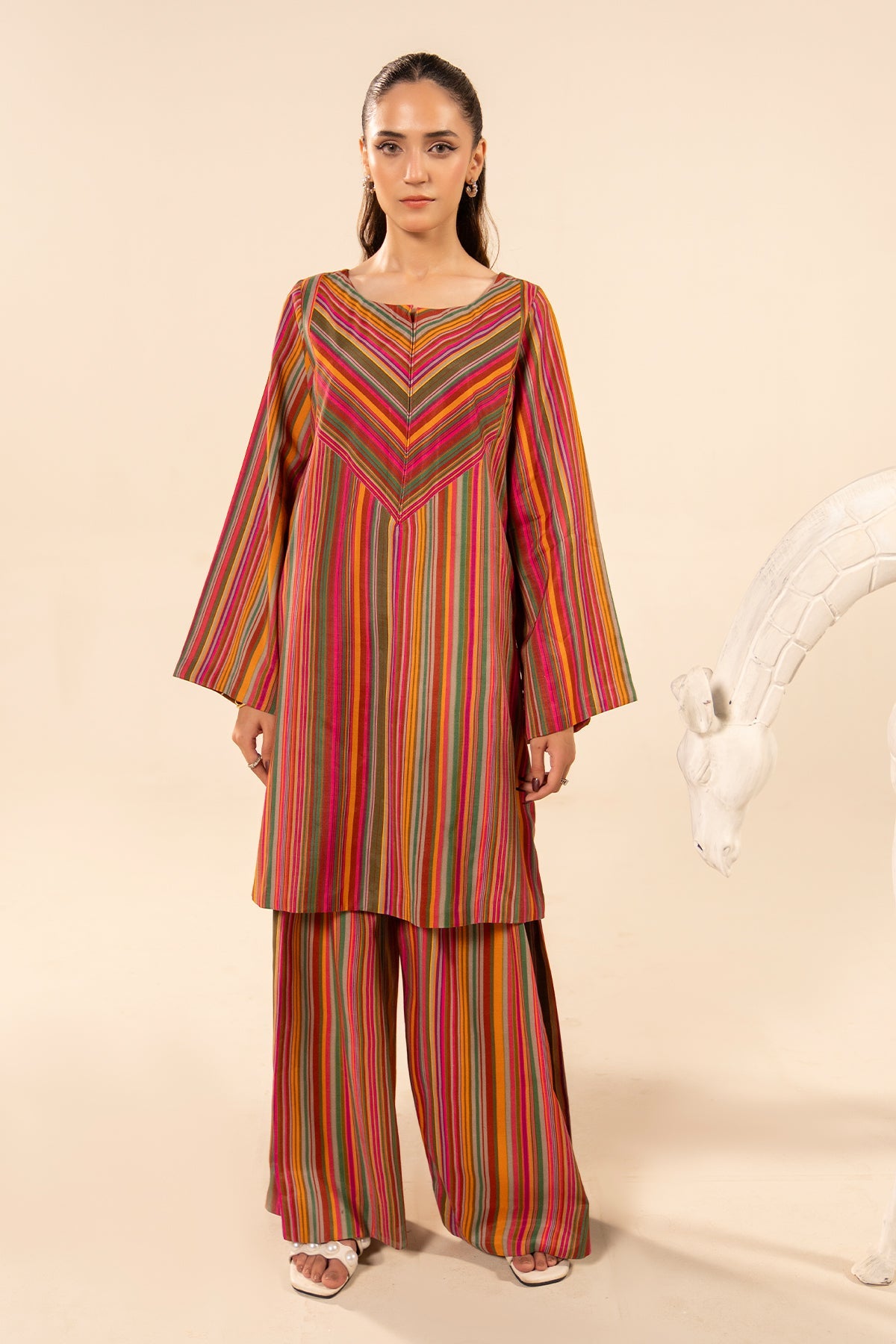 2-PC Printed Raw Silk Suit CPM-5-02S