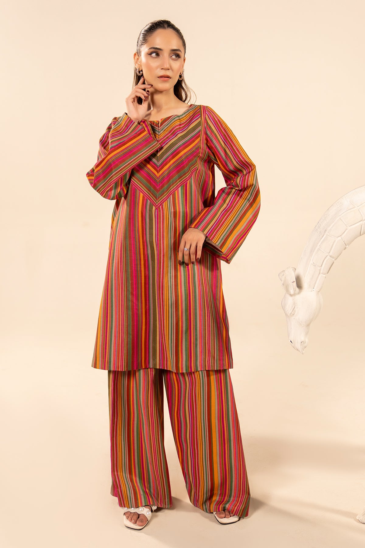 2-PC Printed Raw Silk Suit CPM-5-02S