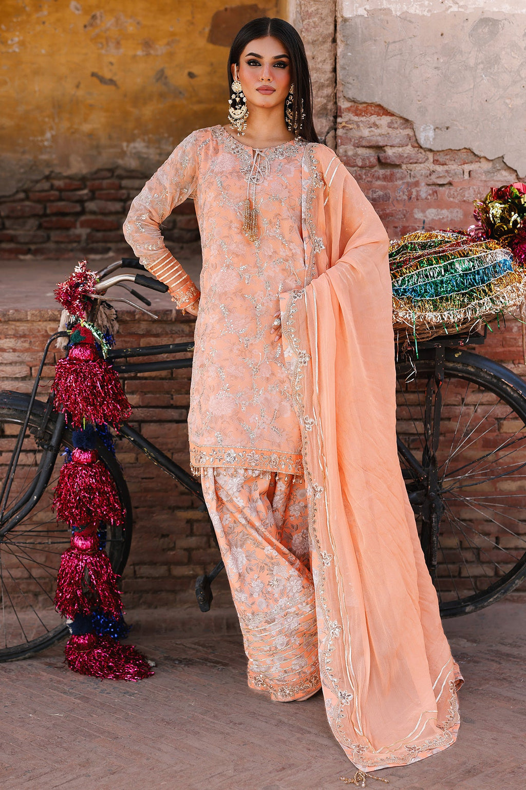 3-pc Unstitched Chiffon Collection VSL25-19