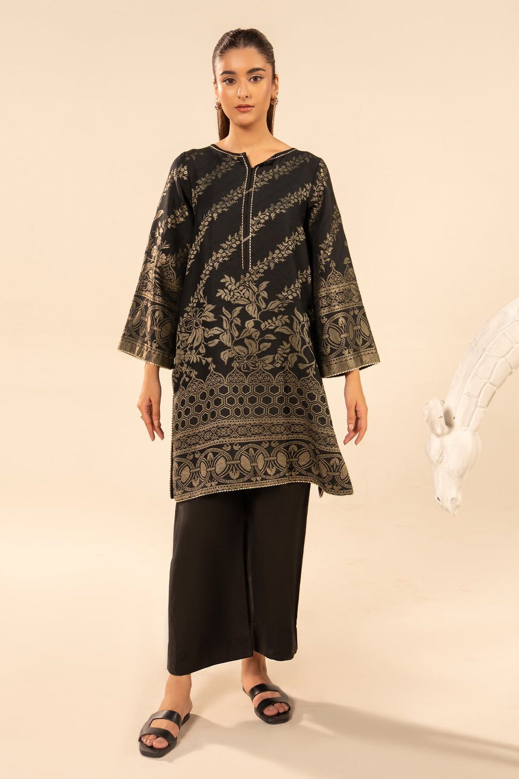 2-PC Printed staple jacquard shirt with cotton trouser  CPM-5-302S