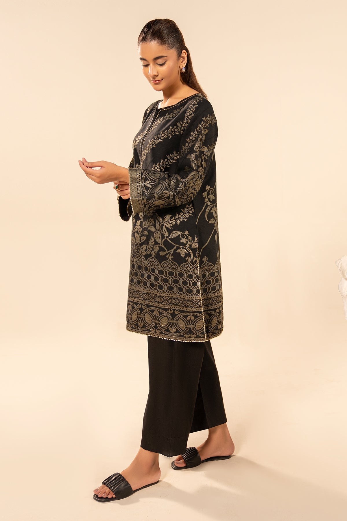 2-PC Printed staple jacquard shirt with cotton trouser  CPM-5-302S