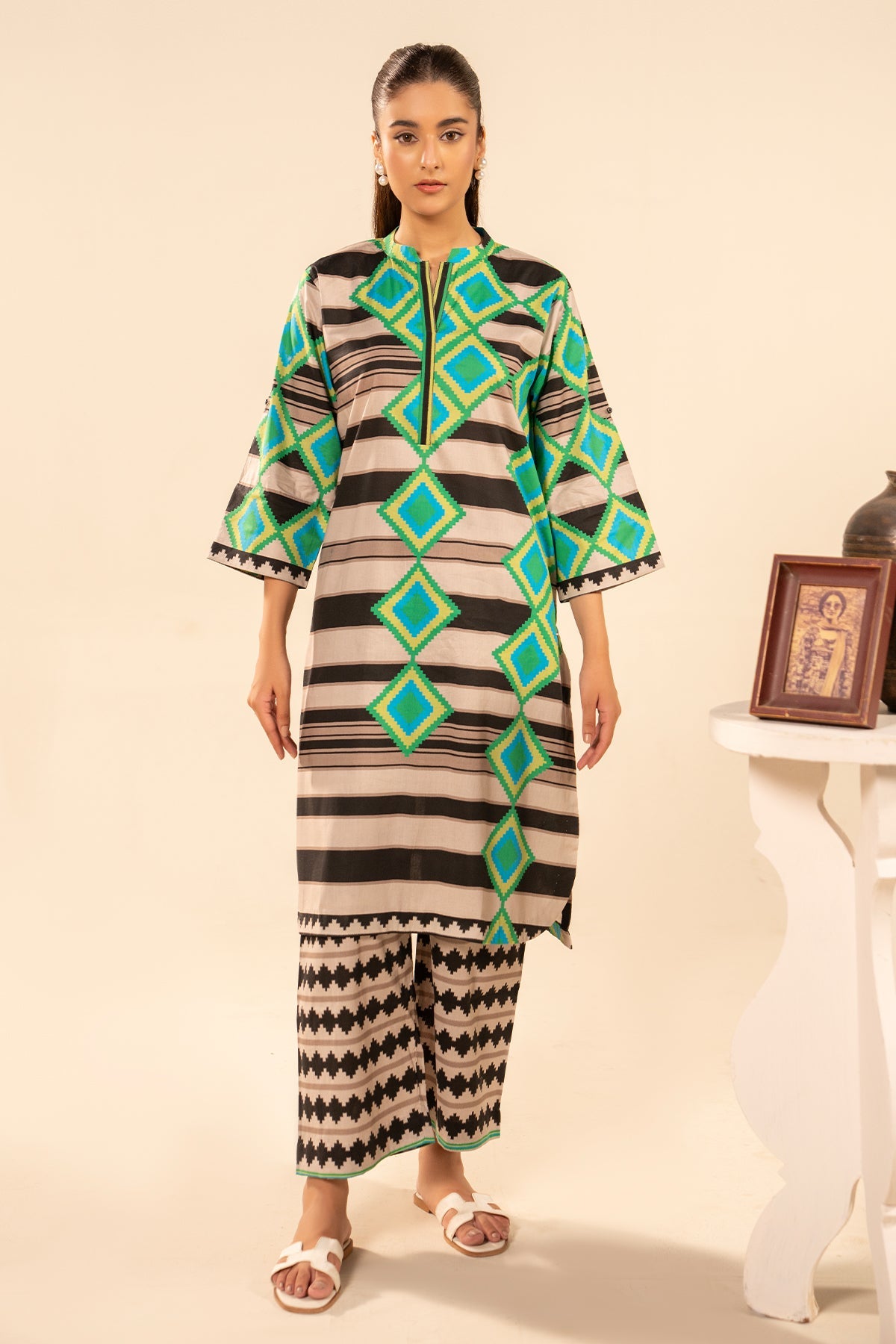 2-PC Printed Cotton Suit CPM-5-65Z