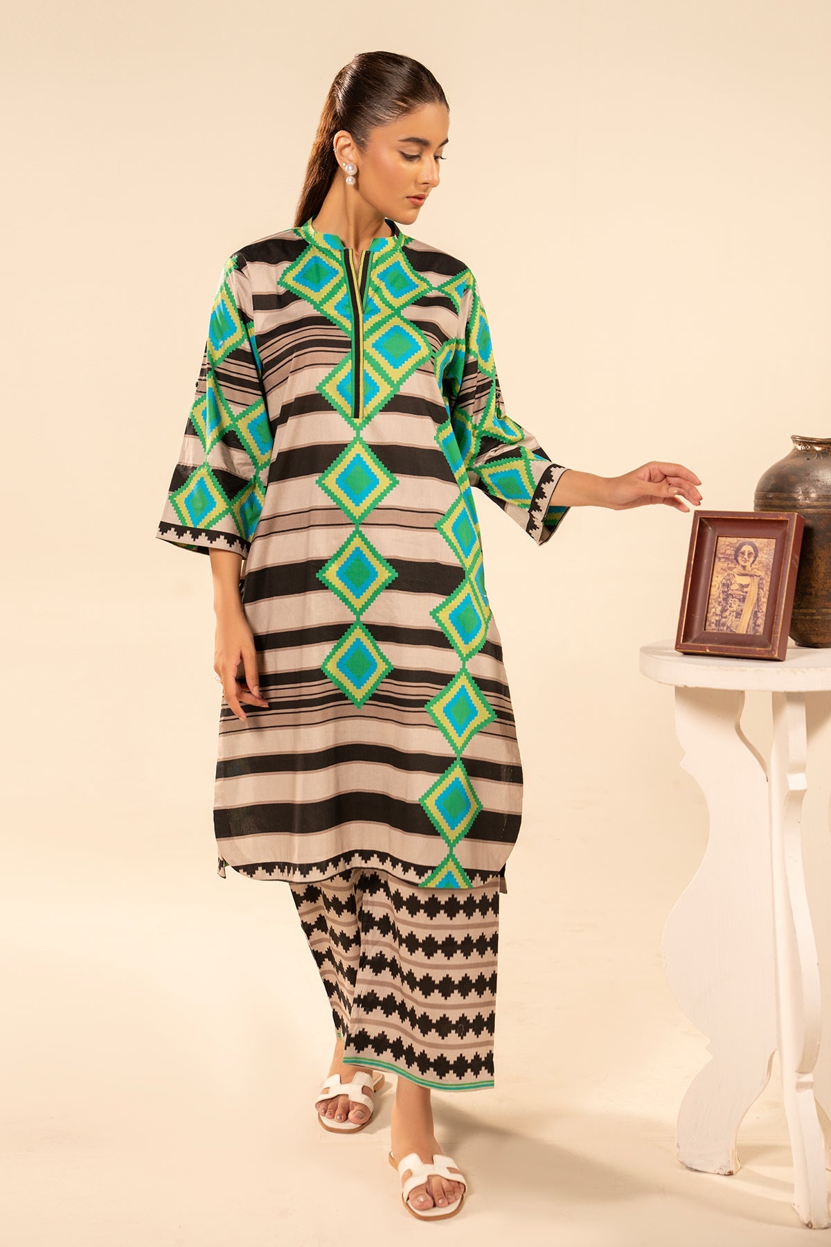 2-PC Printed Cotton Suit CPM-5-65Z