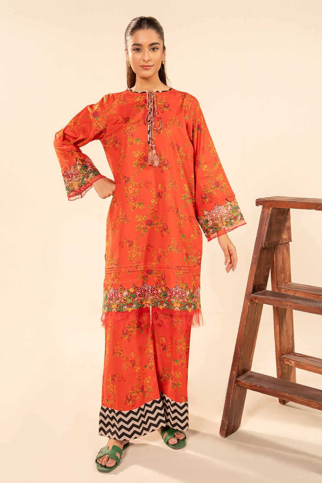 3-PC Embroidered cotton Suit  CPM-5-090Z
