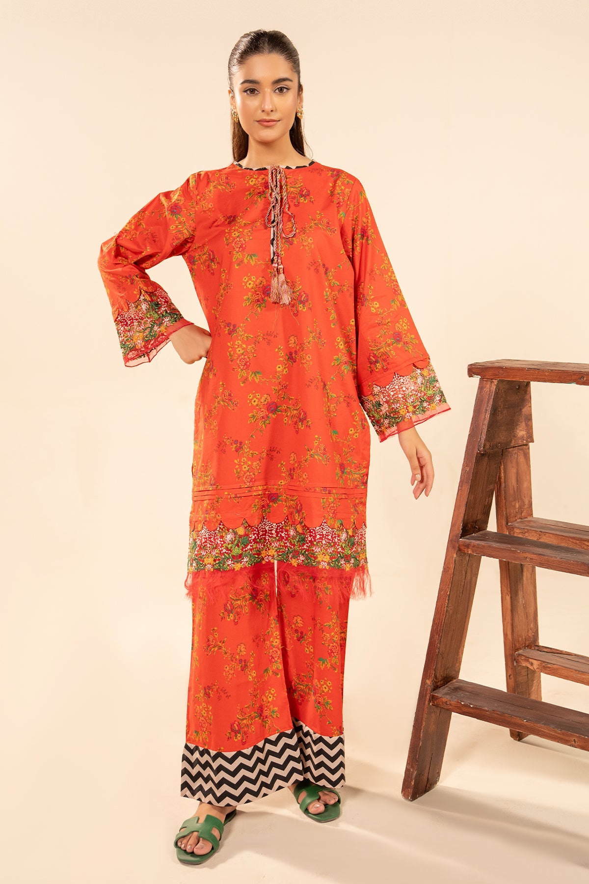 3-PC Embroidered cotton Suit  CPM-5-090Z