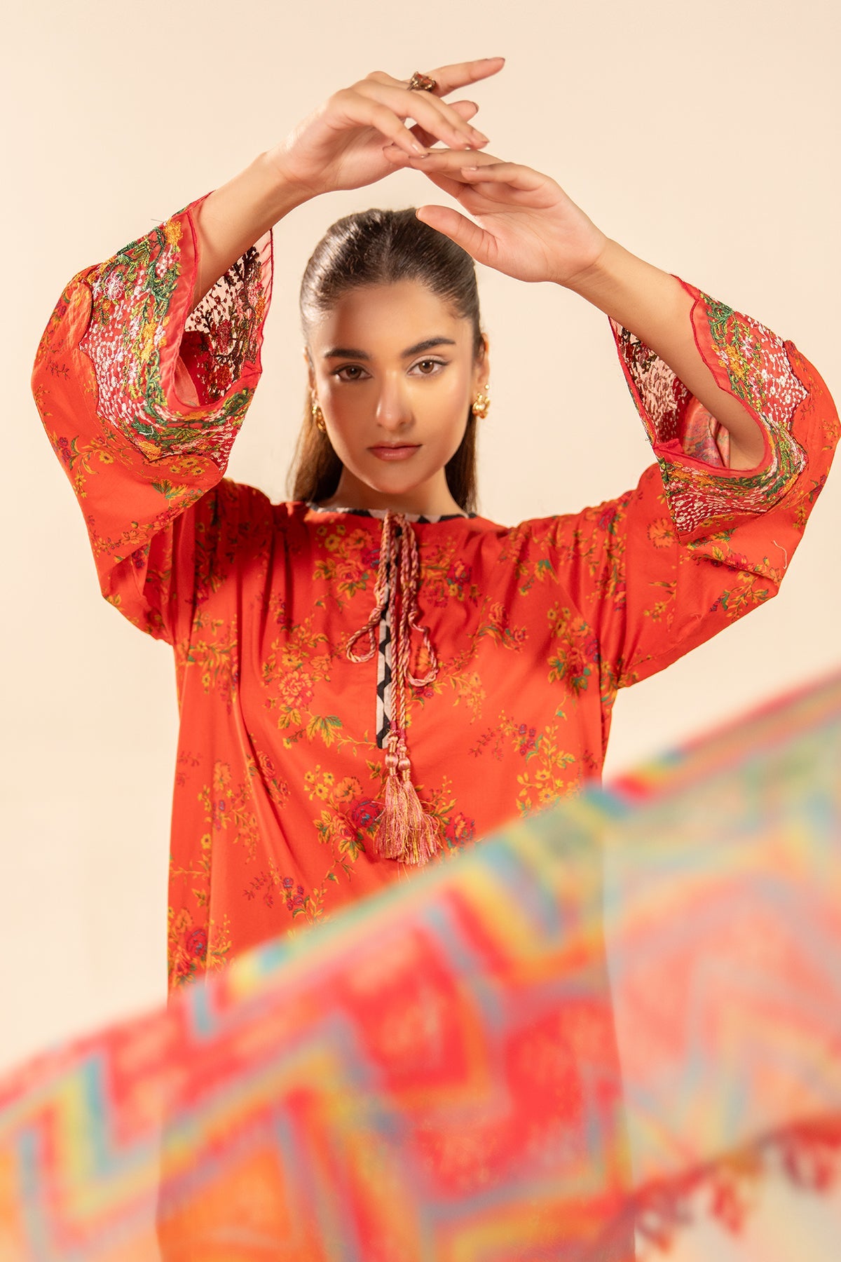 3-PC Embroidered cotton Suit  CPM-5-090Z