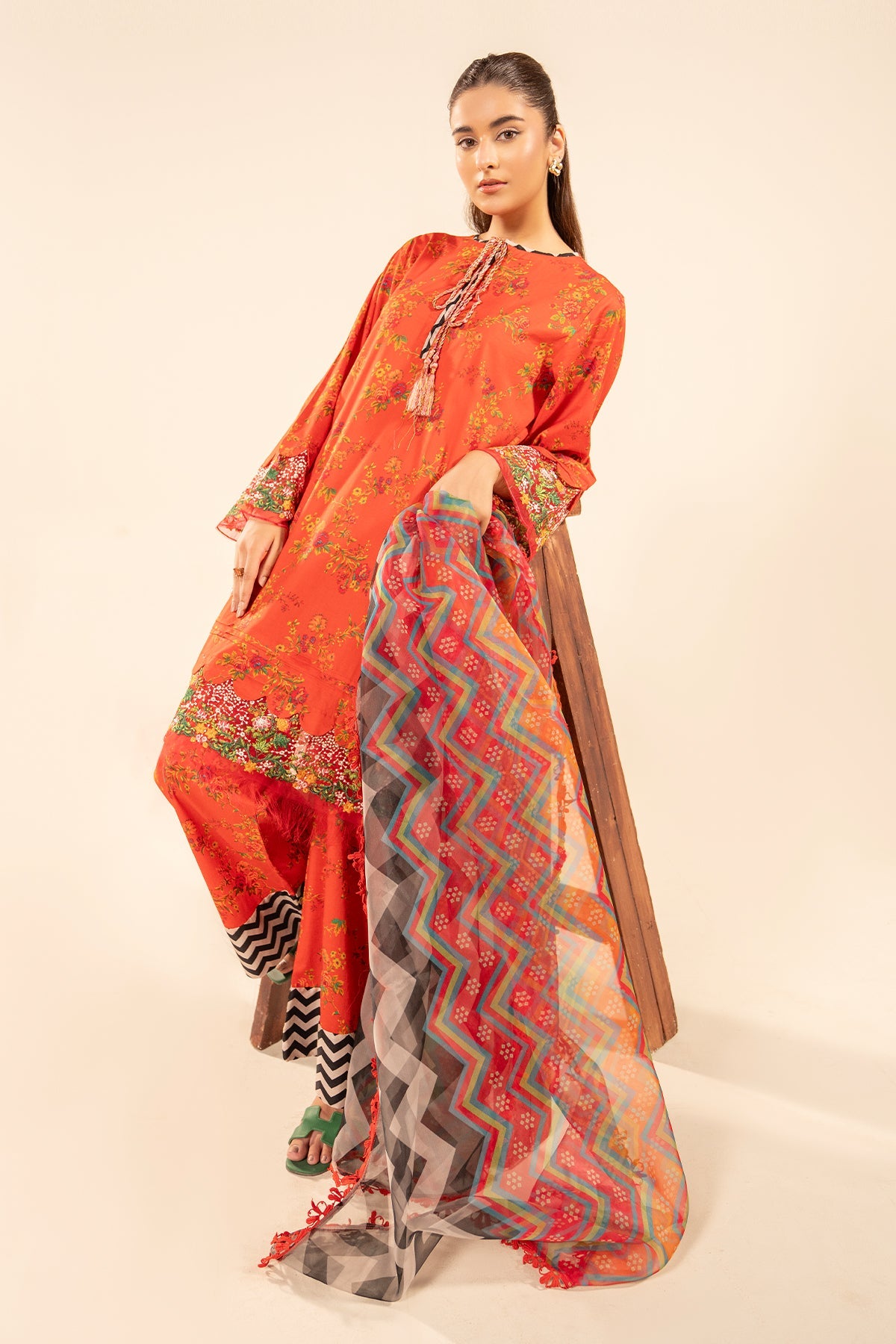 3-PC Embroidered cotton Suit  CPM-5-090Z