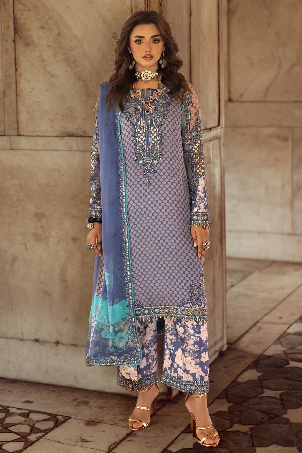 3-PC Unstitched Luxury Chiffon Collection VSL25-07