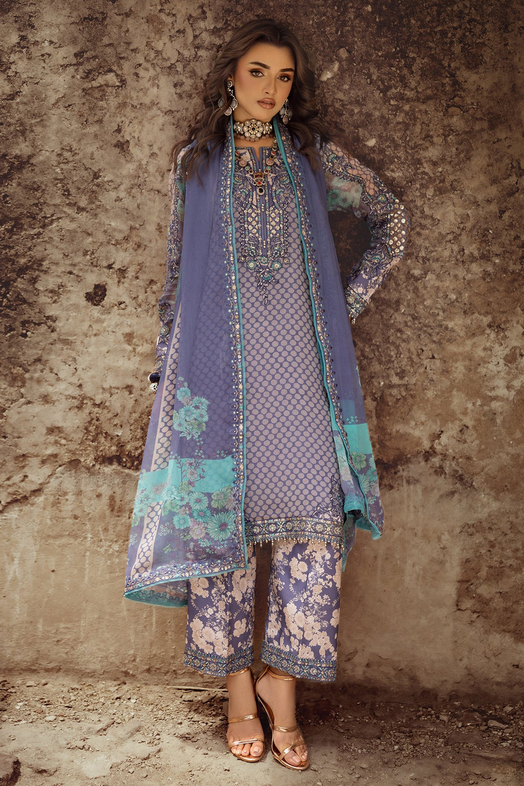 3-PC Unstitched Luxury Chiffon Collection VSL25-07