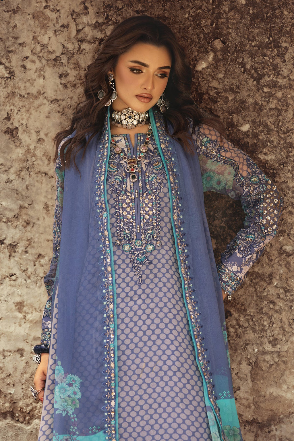 3-PC Unstitched Luxury Chiffon Collection VSL25-07