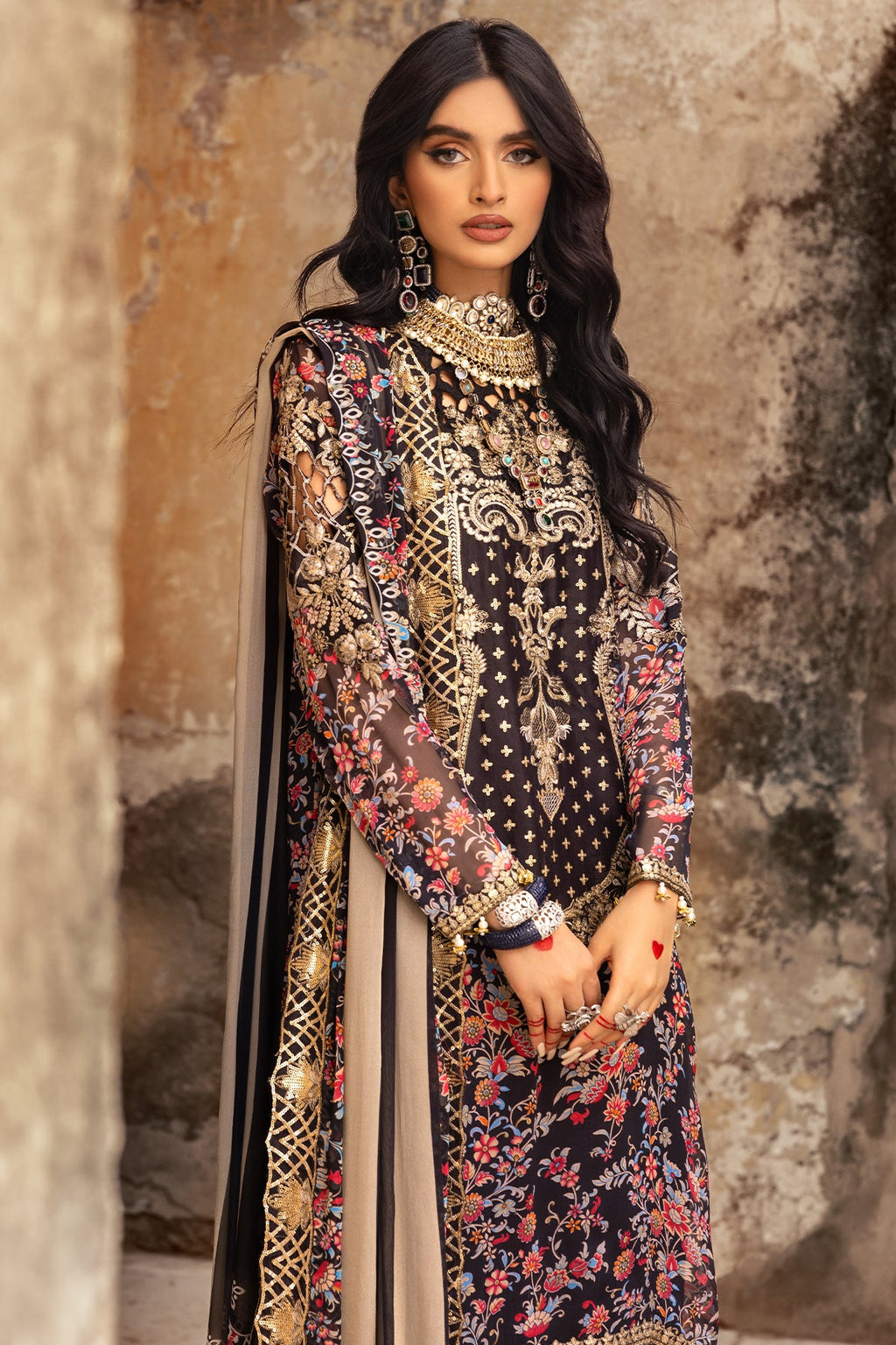 3-PC Unstitched Luxury Chiffon Collection VSL25-09