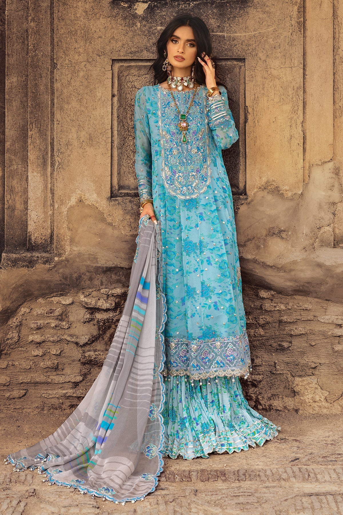 3-PC Unstitched Luxury Chiffon Collection VSL25-10