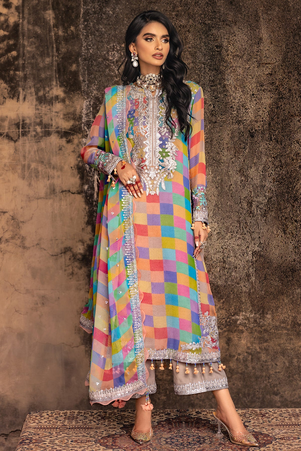 3-PC Unstitched Luxury Chiffon Collection VSL25-14