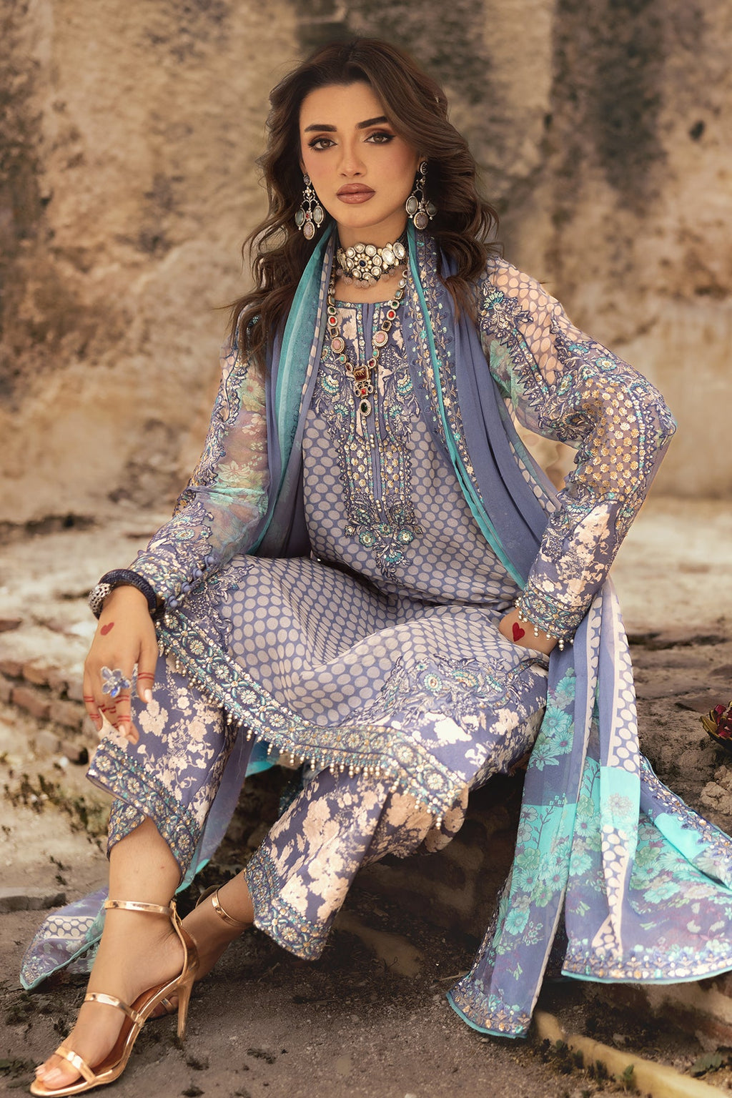 3-PC Unstitched Luxury Chiffon Collection VSL25-07