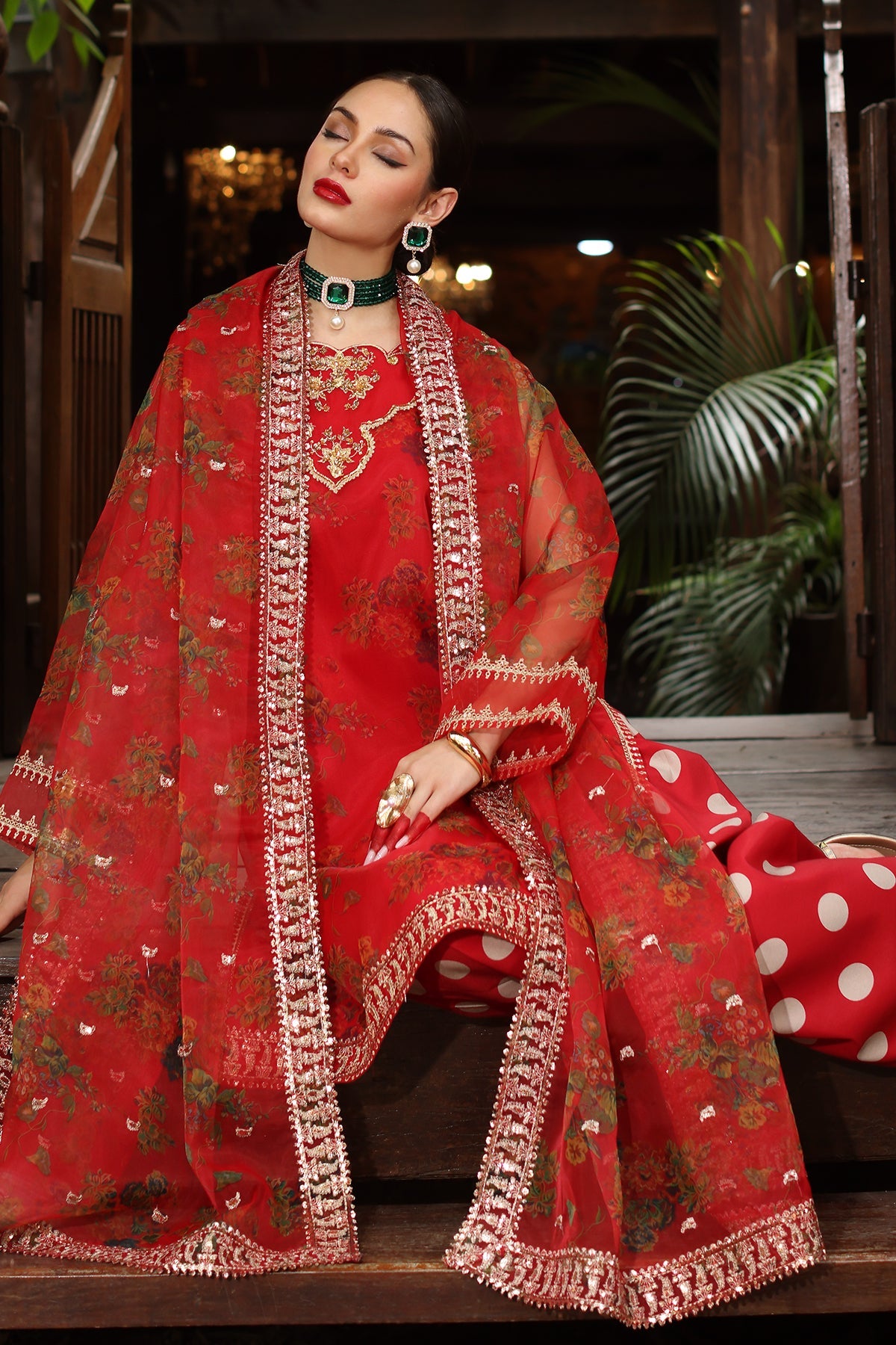 3-PC Embroidered Organza Suit CMA-5-37