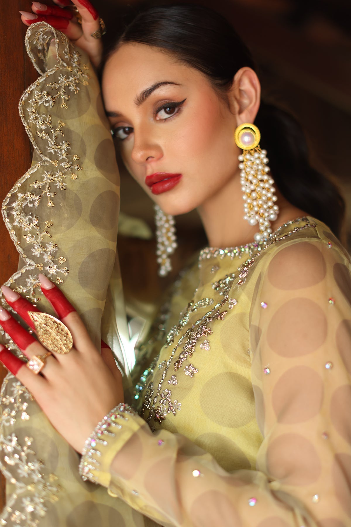 3-PC Embroidered Organza Suit CMA-5-036