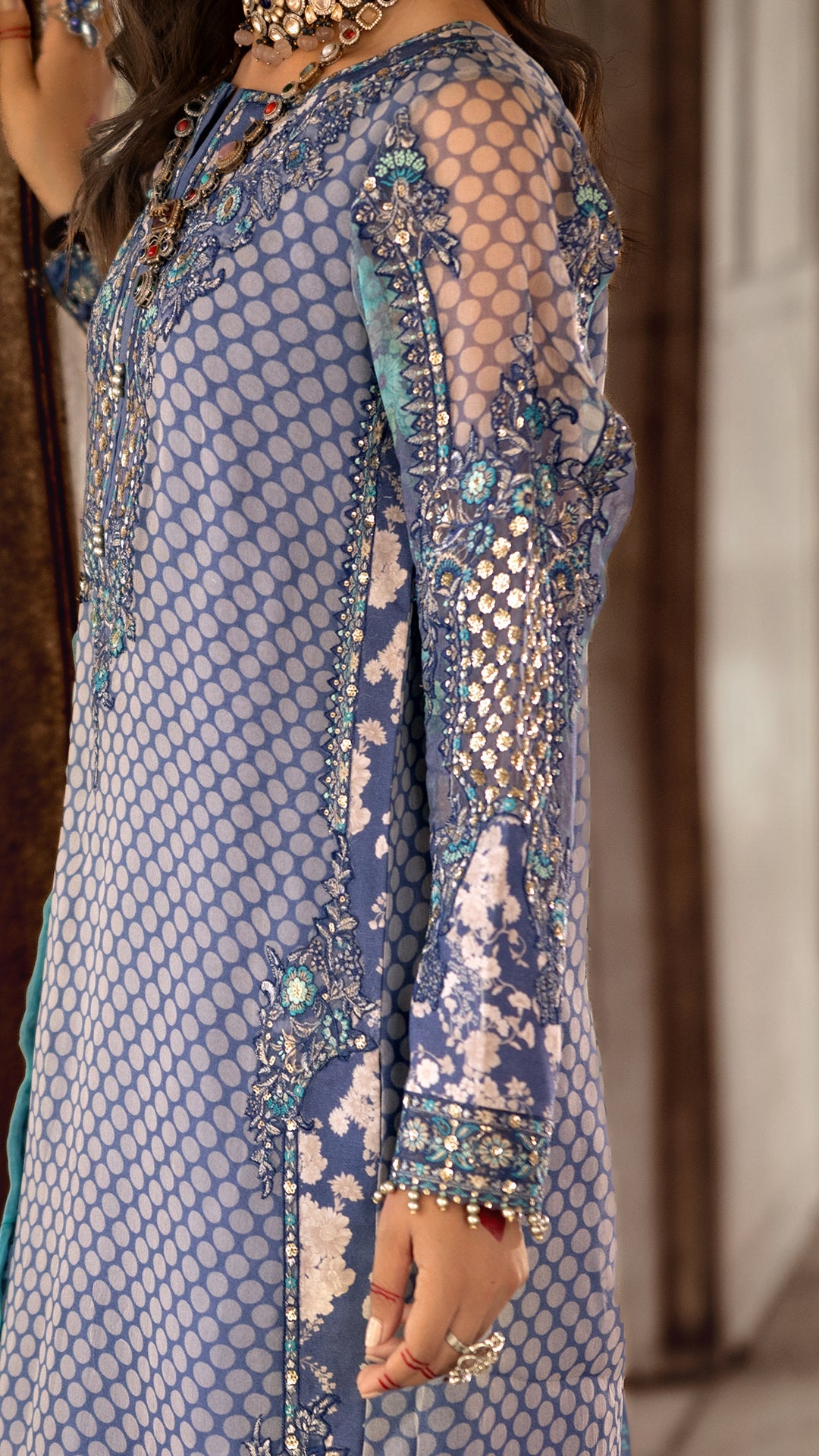 3-PC Unstitched Luxury Chiffon Collection VSL25-07