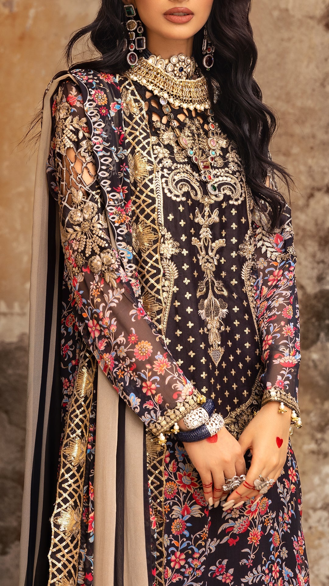 3-PC Unstitched Luxury Chiffon Collection VSL25-09