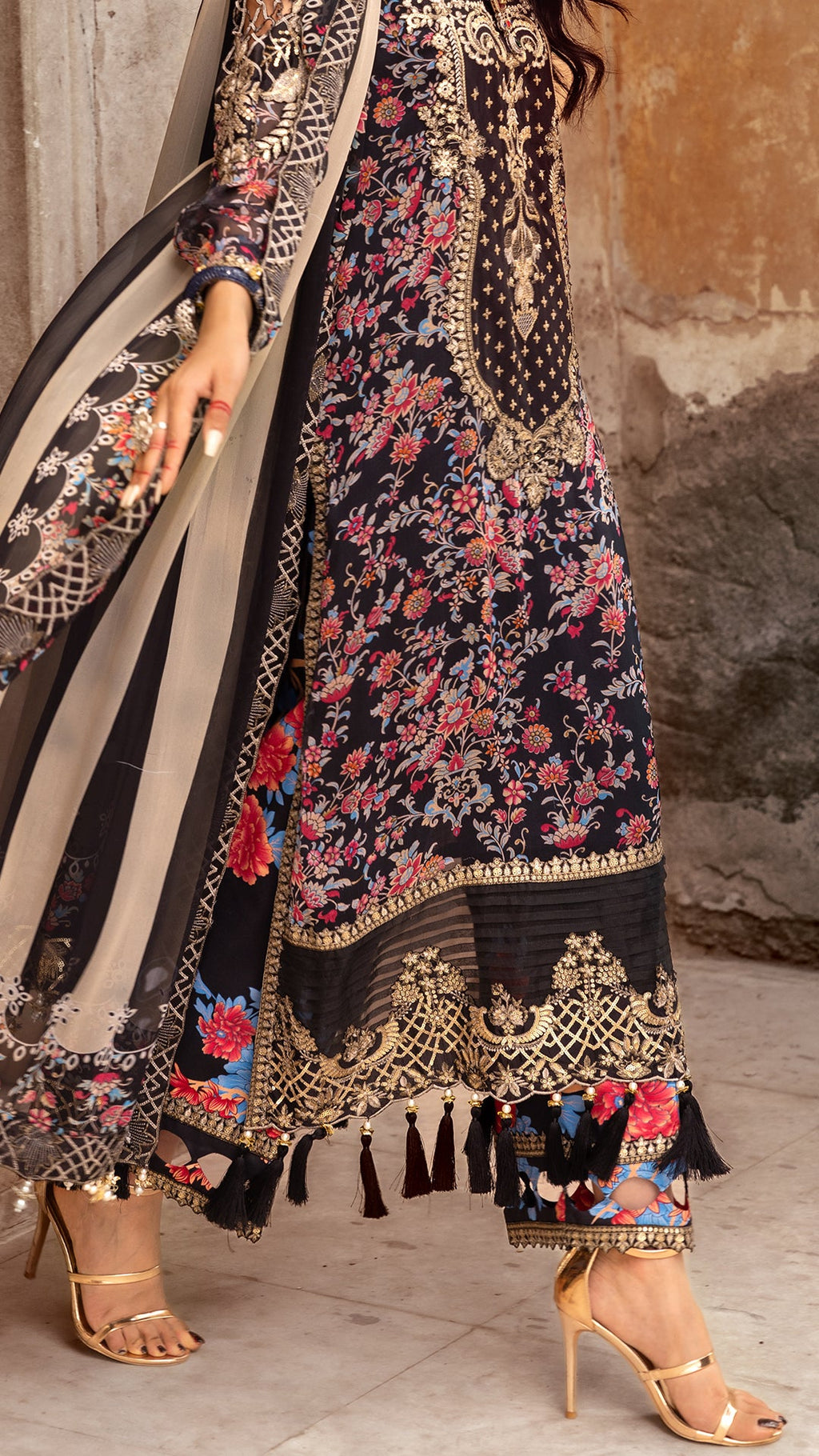 3-PC Unstitched Luxury Chiffon Collection VSL25-09