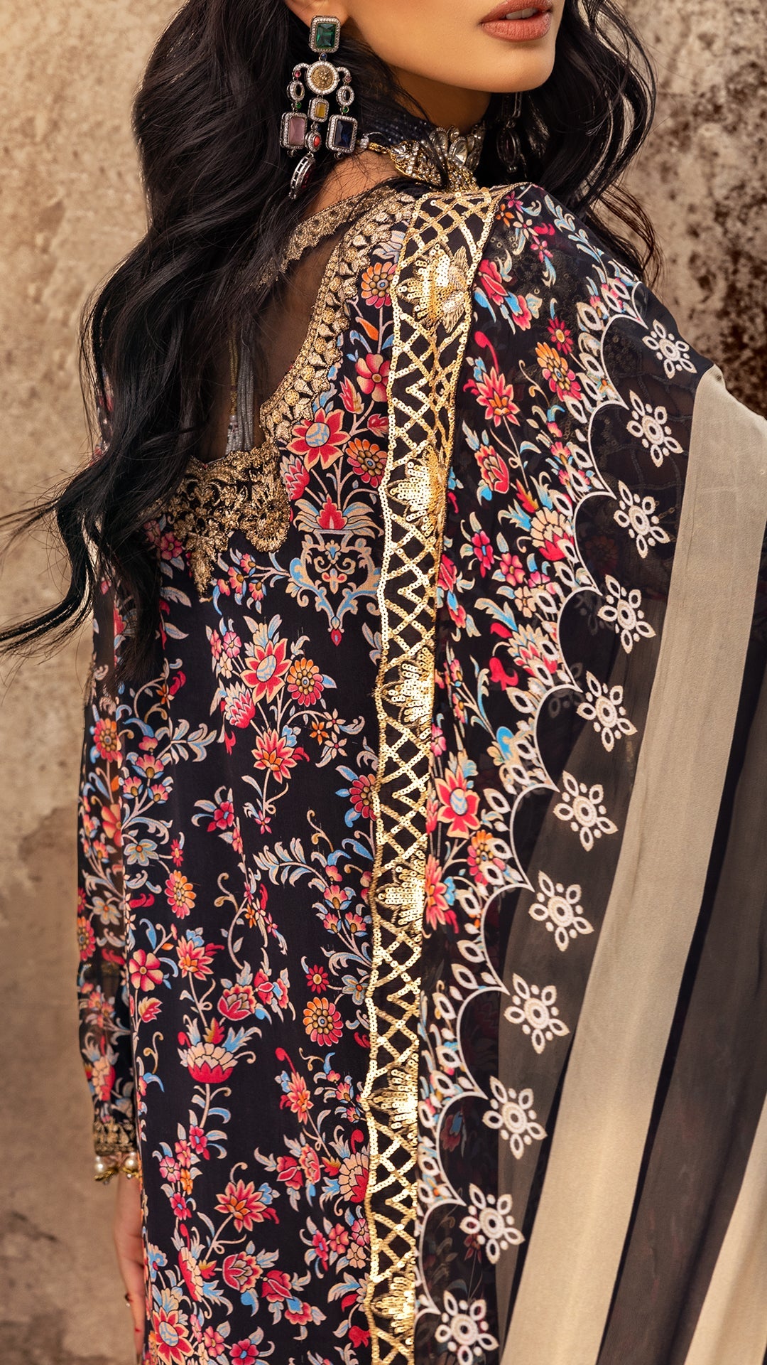 3-PC Unstitched Luxury Chiffon Collection VSL25-09