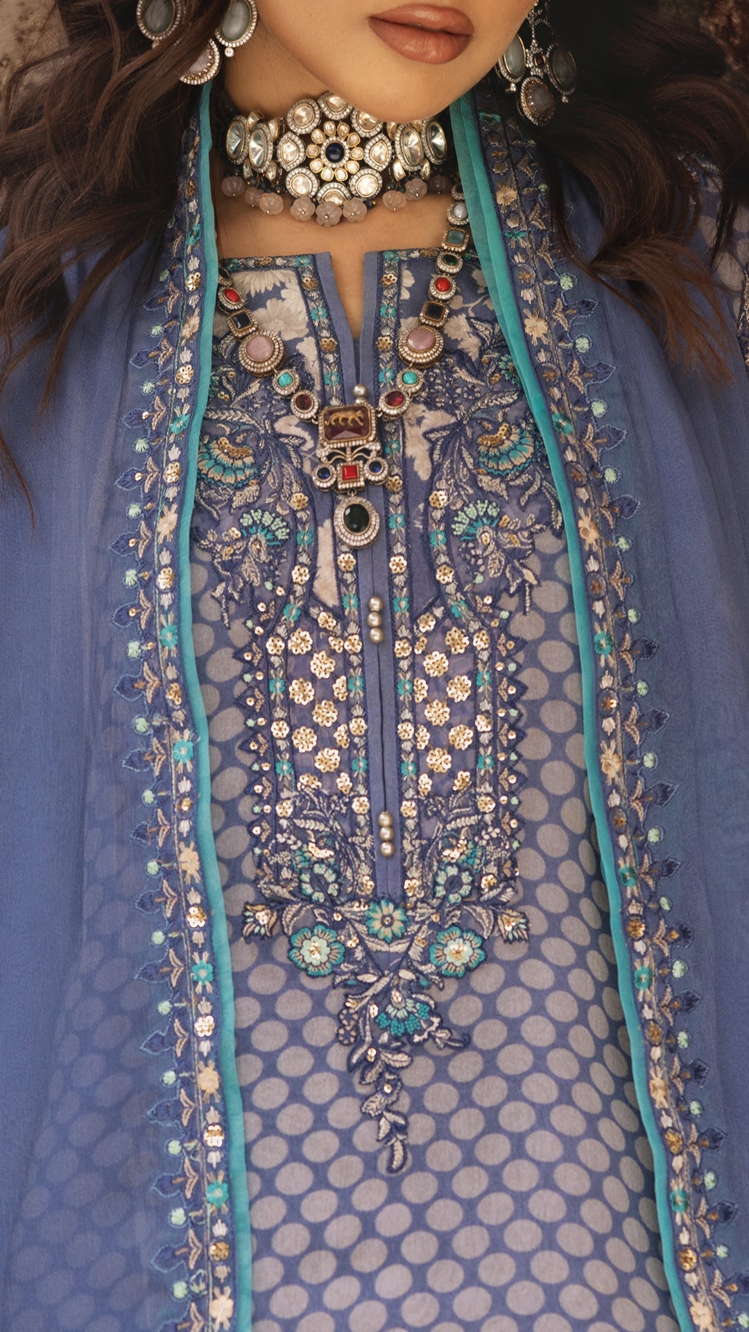 3-PC Unstitched Luxury Chiffon Collection VSL25-07