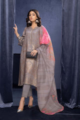 3-Pc RTW Broshia Jecquard Shirt With Zaari Dupatta and Qlot Trouser CPG22-87