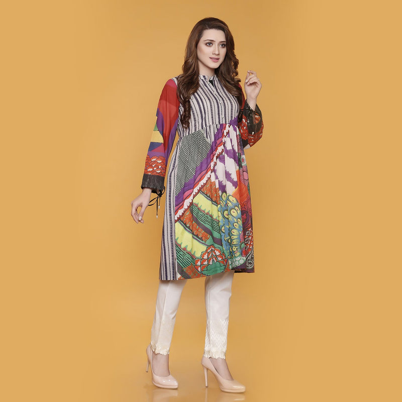 1-Pc Digital Printed Lawn Shirt SP18-52